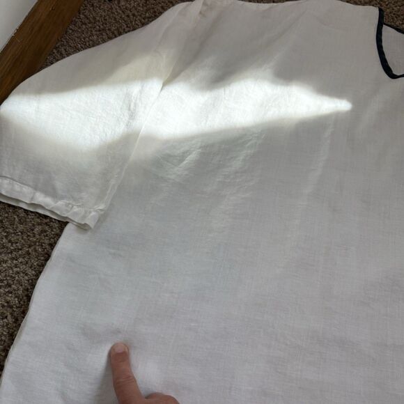 LA Fixsun Linen Tunic Top Womens S Oversized Lagenlook Minimalist Polka Dots - Picture 7 of 13